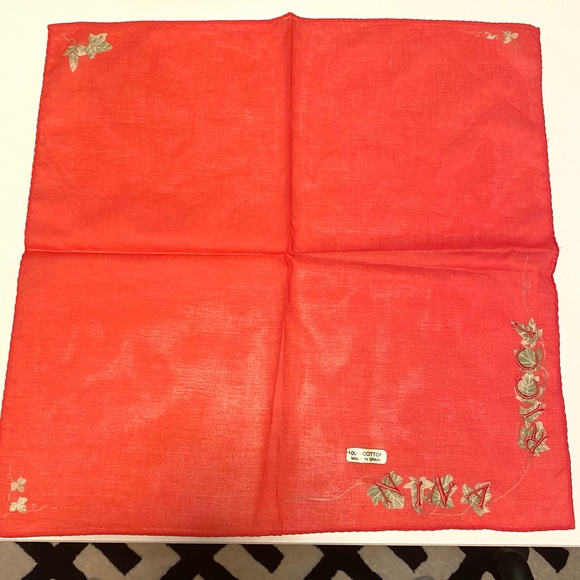 NEW Nina Ricci handkerchief red leaf motif - Picture 4 of 7